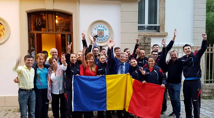 GALERIE FOTO | Imaginile bucuriei în familia tenisului de masă: campioanele au sărbătorit titlul european la Ambasada României din Luxemburg