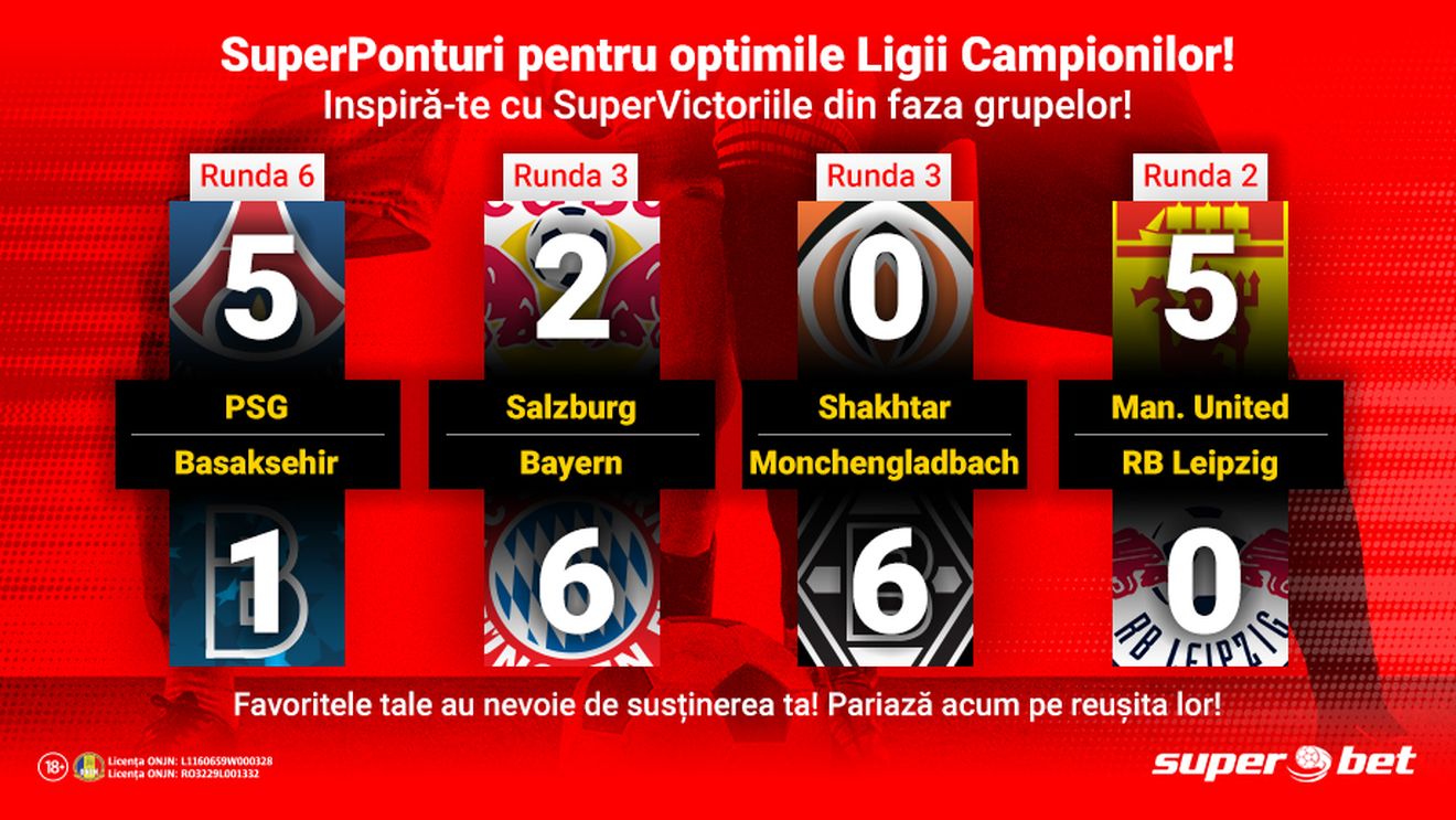 Liga Campionilor ne întâmpină cu noi SuperMeciuri! Vezi cele mai clare victorii din faza grupelor!