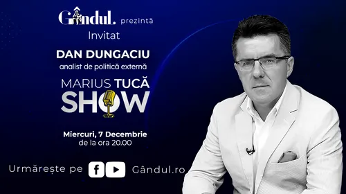 Marius Tucă Show începe miercuri, 7 decembrie, de la ora 20.00, live pe gândul.ro