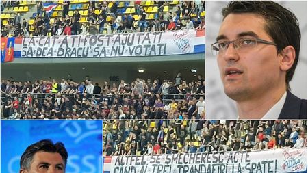 FOTO | Creativii din peluză. Cum se potrivesc mesajele afișate de steliști campaniei pentru președinția FRF. "La cât ați fost ajutați, să dea dracu` să nu votați" și "Altfel se șmecheresc acte când ai trei trandafiri pe spate"

