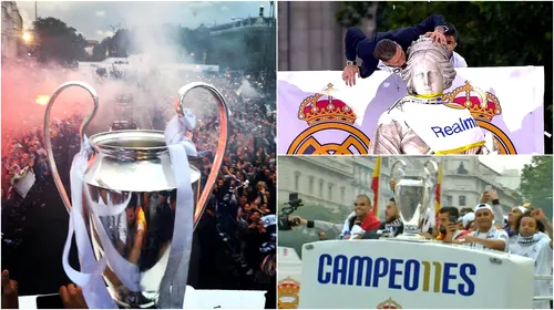 VIDEO | Nebunie la Madrid după a 11-a Ligă a Campionilor câștigată de Real! Ramos & Co, așteptați de mii de fani la 6 dimineața