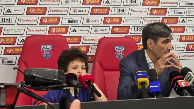 EXCLUSIV Moment amuzant în Ghencea! Nepotul lui Victor Pițurcă a luat microfonul „ProSport” și l-a luat la întrebări pe bunicul său: „Tu vorbești acum?”