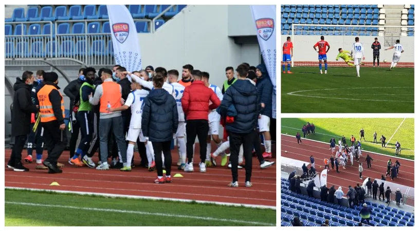 Meci nebun la Târgu Jiu! După ce a condus cu 3-0, Viitorul Pandurii a câștigat la ultima fază, din penalty, derby-ul cu Pandurii. La finalul jocului, jucătorii și oficialii celor două echipe au fost la un pas de o bătaie generală