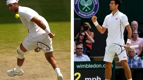 Djokovic, în finală la Wimbledon, după un meci de vis cu Del Potro: 7-5, 4-6, 7-6(2), 6-7(6), 6-3! 