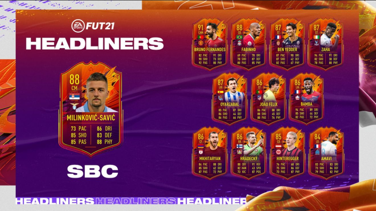 Headliners Sergej Milinkovic-Savic | Cerințe SBC, recompense, data de expirare și recenzia cardului din FIFA 21