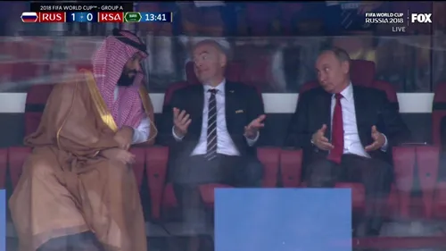 Ce să-i faci? :) Toți ochii au fost pe ei! VIDEO | Reacția de milioane a lui Putin în fața prințului Arabiei Saudite, după ce Rusia a marcat