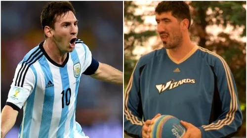 FOTO SENZAȚIONAL | When Messi meets Ghiță! Superstarul Argentinei a făcut o poză cu „Big Ghiță” Mureșan. Diferența de înălțime dintre cei doi e de 61 de centimetri