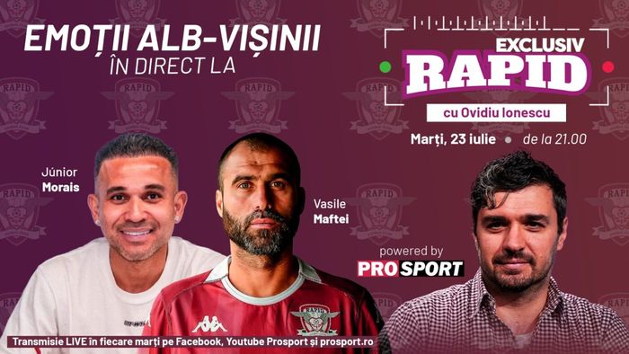 "EXCLUSIV RAPID" cu Vasile Maftei și Junior Morais