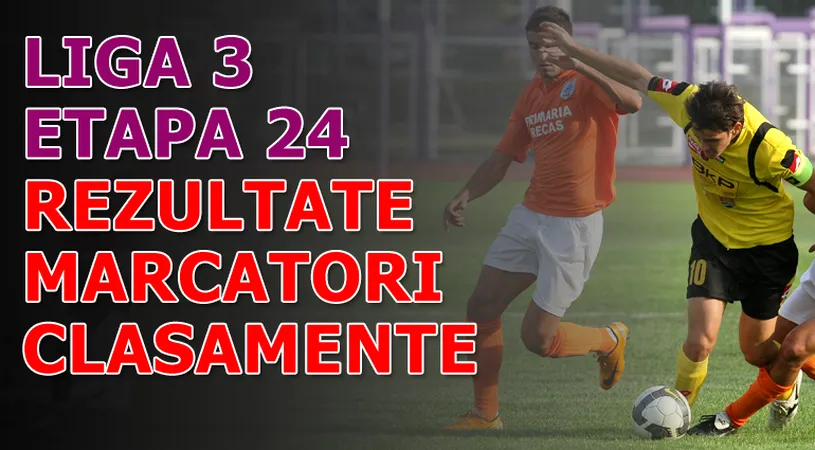 Rezultatele și marcatorii** etapei a 24-a - Liga 3