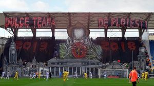 "Dulce teamă de Ploiești". Scenografie impresionantă afișată de galeria Petrolului la ultimul meci