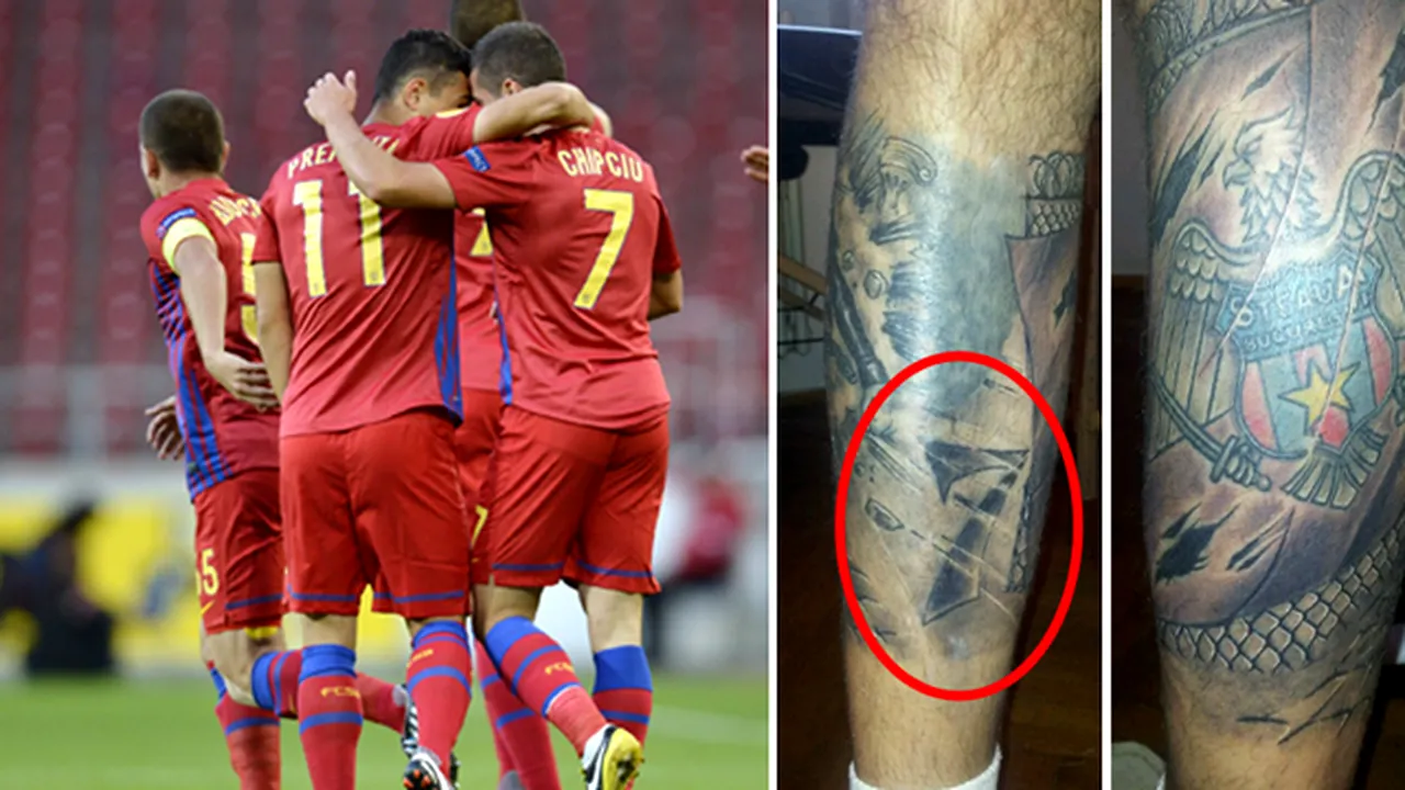 FOTO GENIAL!** Îl iubește pe Lăcătuș, cântă hip-hop și e NEBUN după Steaua! Vedeta din România care și-a tatuat emblema Stelei și numărul 