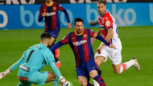 Messi, dublă de senzație în meciul în care l-a egalat pe Xavi! Record absolut pentru starul argentinian. Barcelona – Alaves 5-1 | VIDEO