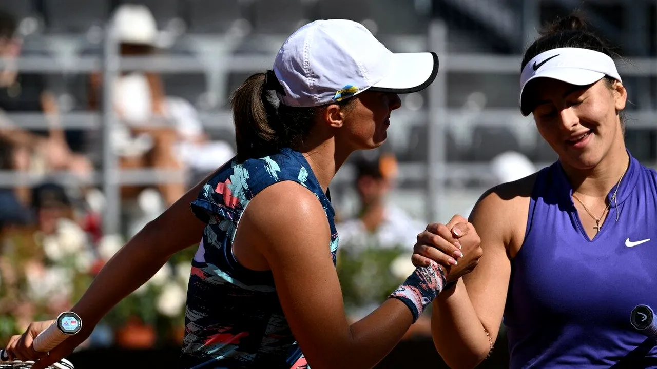 Se știe prima finalistă a turneului de la Roma! Chinuită de Bianca Andreescu în sferturi, Iga Swiatek s-a dezlănțuit în semifinale: victoria consecutivă cu numărul 27!