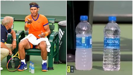 Rafael Nadal, supărat foc după ce sticlele de apă ale spaniolului au fost luate de vânt la Indian Wells! Rafa solicită schimbarea regulamentului