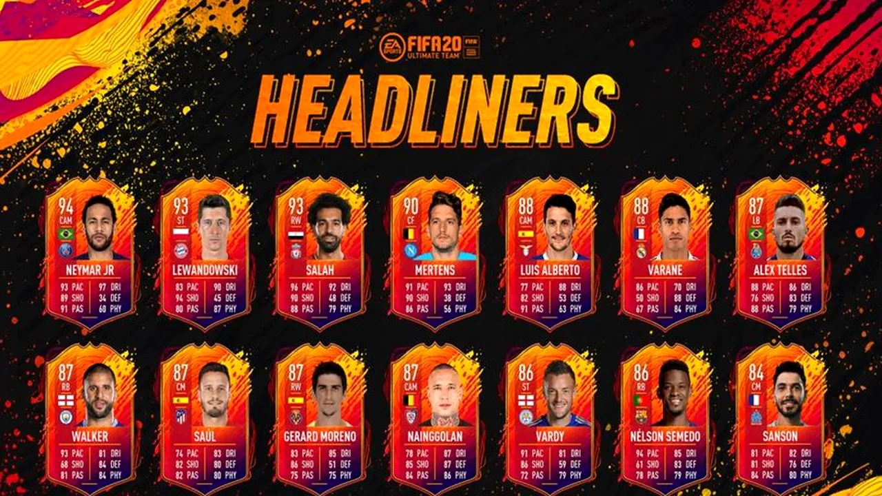 Cardurile Headliners se bucură de un succes impresionant în rândul jucătorilor! Iată cei mai folosiți jucători în modul Ultimate Team