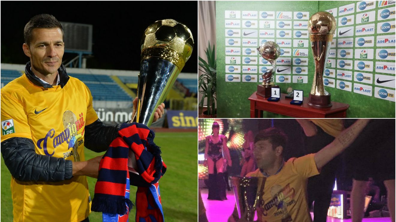 FOTO | Steliștii au făcut PRAF trofeul primit pentru titlul 26. "Piesa lipsă merge la Târgu Mureș". Cum arată acum cupa