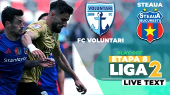 FC Voluntari – Steaua începe la ora 11:30. Ilfovenii pot urca pentru prima dată pe o poziție calificabilă în baraj de promovare, în timp ce bucureștenii au o nouă șansă de a fi lideri
