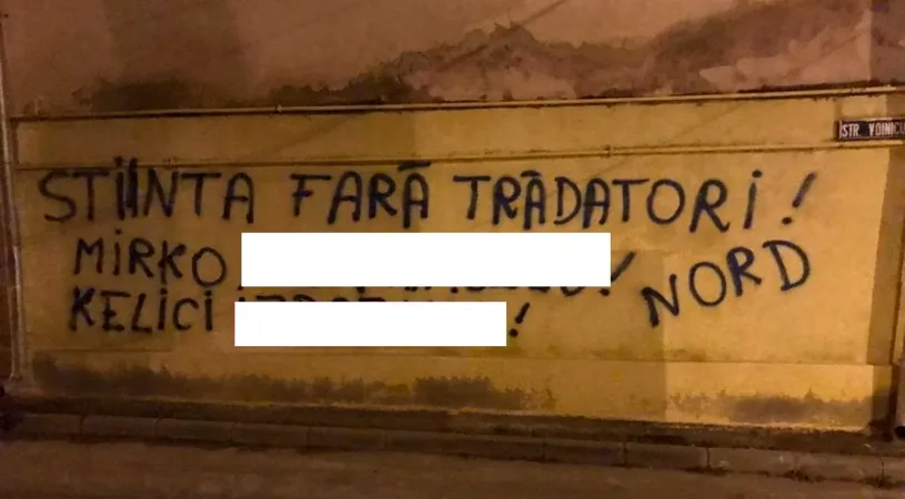 Pigliacelli și Kelic, distruși de propriii suporteri! Mesaje jignitoare pe gardurile din Craiova: „Știința fără trădători” FOTO