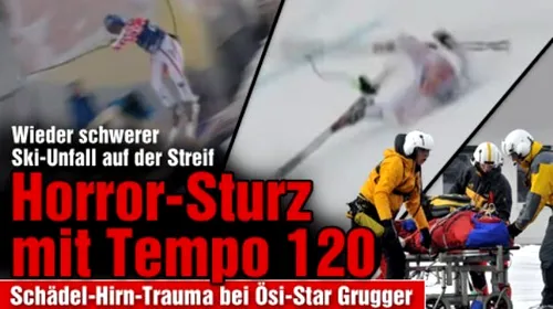 FOTO&VIDEO Accident horror la Kitzbuhel!** Un austriac se zbate între viață și moarte după o căzătură la 120 km/h!