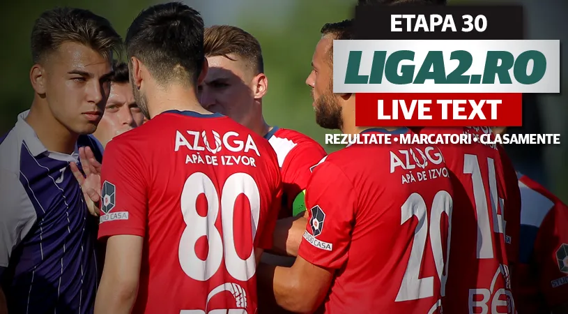 Chindia își reia poziția promovabilă după victoria din penalty cu ACS Poli. UTA a fost umilită la București, Ripensia a câștigat în minutul 90+5 la Petroșani.** Rezultatele etapei 30