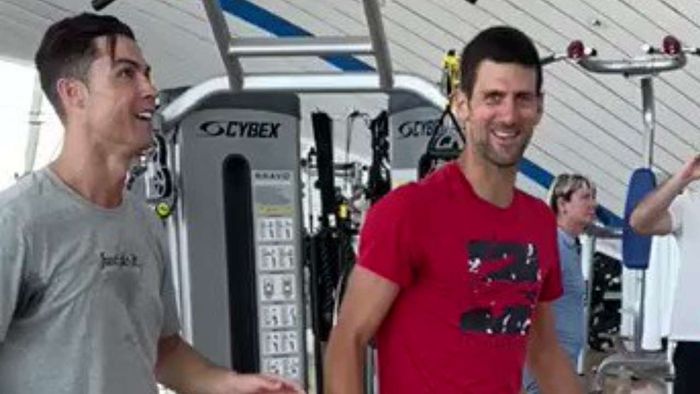 Novak Djokovic se bucură în stilul Cristiano Ronaldo la Turneul Campionilor! Reacția lui CR7: „Nu e rău, bro!" | VIDEO