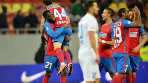 Bucurie în fața nimănui. Steaua - Pandurii 3-1, însă revenirea pe primul loc a fost sărbătorită cu un stadion pustiu
