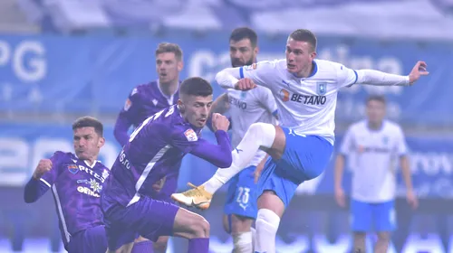 Universitatea Craiova – FC Argeș 1-1. Meci nebun cu două goluri, trei bare și un jucător eliminat. Oltenii au cerut un penalty