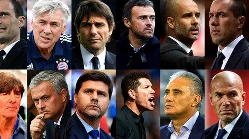 Zidane, Conte și Jardim, printre cei 12 nominalizați la premiul de cel mai bun antrenor al anului. Lista completă