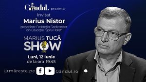 Marius Tucă Show începe luni, 12 iunie, de la ora 19.45, live pe gândul.ro.