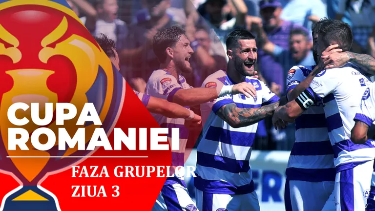 S-a încheiat prima etapă a grupelor Cupei României | Știința Poli Timișoara a cedat în ultimele minute contra Rapid. FC Bacău a pus probleme campioanei U Craiova, dar a pierdut. Toate rezultatele și clasamentele