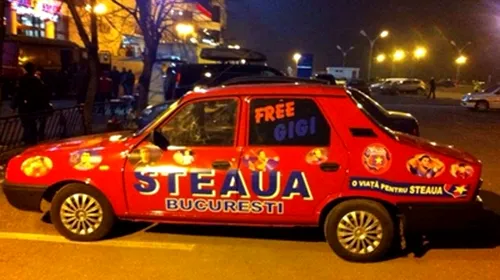 FOTO: Dacia „Free Gigi”, ediție limitată. Un fan stelist a făcut senzație cu mașina lui la derby-ul cu Dinamo