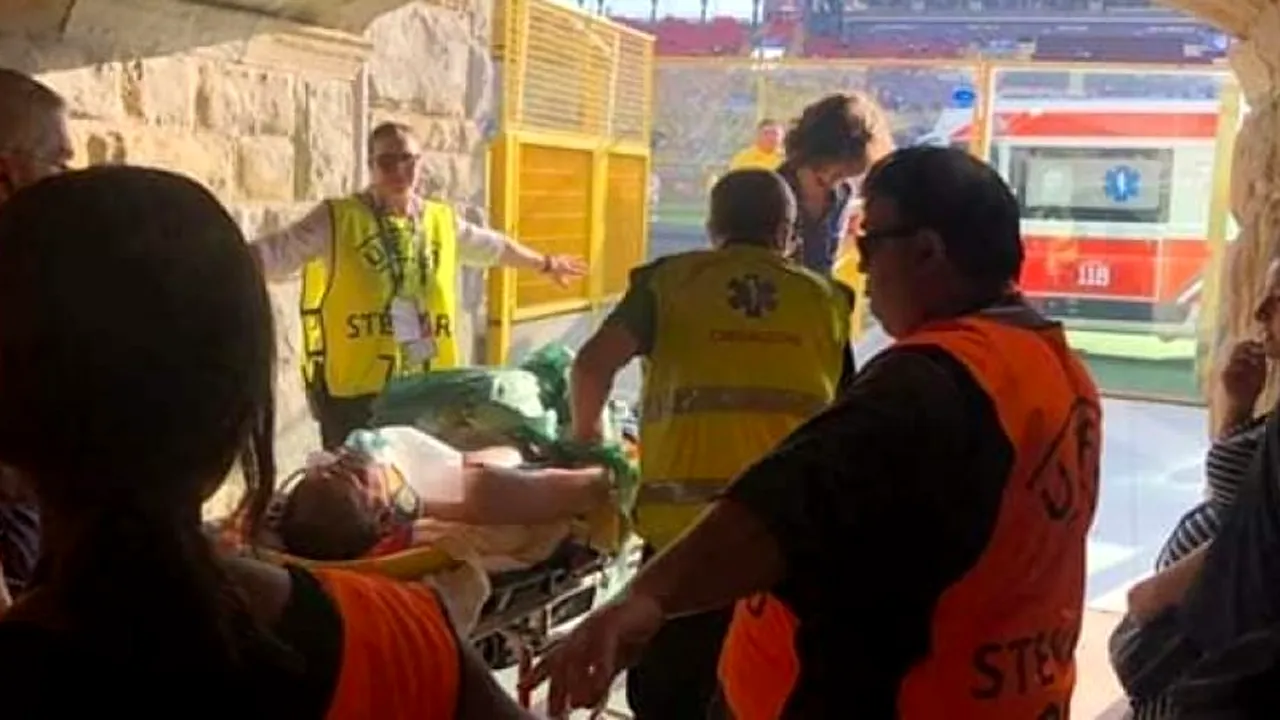 Alo, UEFA? Patru suporteri români au leșinat în timpul semifinalei cu Germania de la EURO 2019 U21 și au fost scoși pe targă