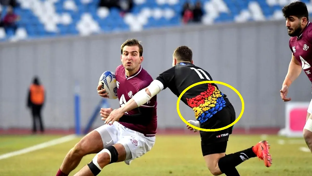 Fotbalul și rugby-ul nu cunosc însemnele naționale. Steagul României, pus greșit pe tricou la meciul cu Georgia. Ce spun experții | EXCLUSIV