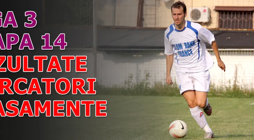 Rezultatele și marcatorii** etapei a 14-a din Liga 3