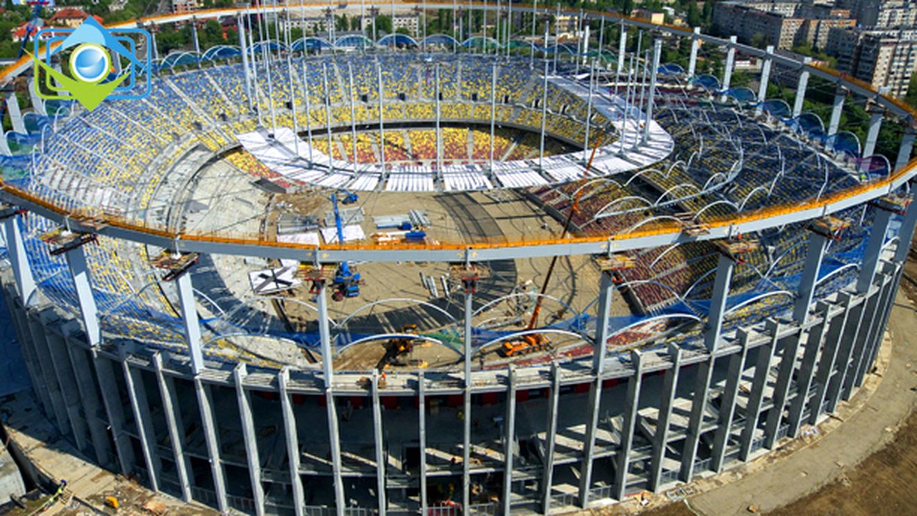 SUPER FOTO & VIDEO** Așa se "NAȘTE" Național Arena! VEZI imagini cu montarea acoperișului retractabil