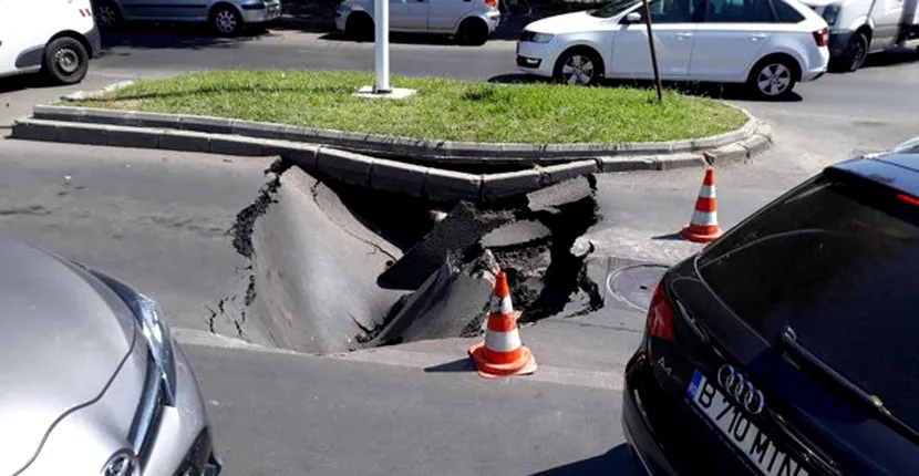 VIDEO | O groapă uriașă a apărut pe o stradă din București!