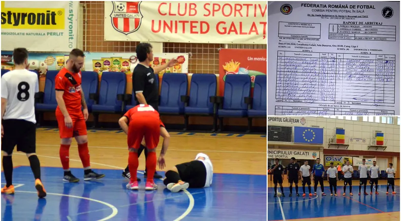 Futsalul, batjocorit! Bolnavii închipuiți de la Informatica Timișoara și-au trimis juniorii să simuleze accidentări la Galați. 