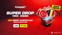 Advertorial. Super Drop marca Superbet: cotă 2.00 pe gol marcat în Turcia – România!