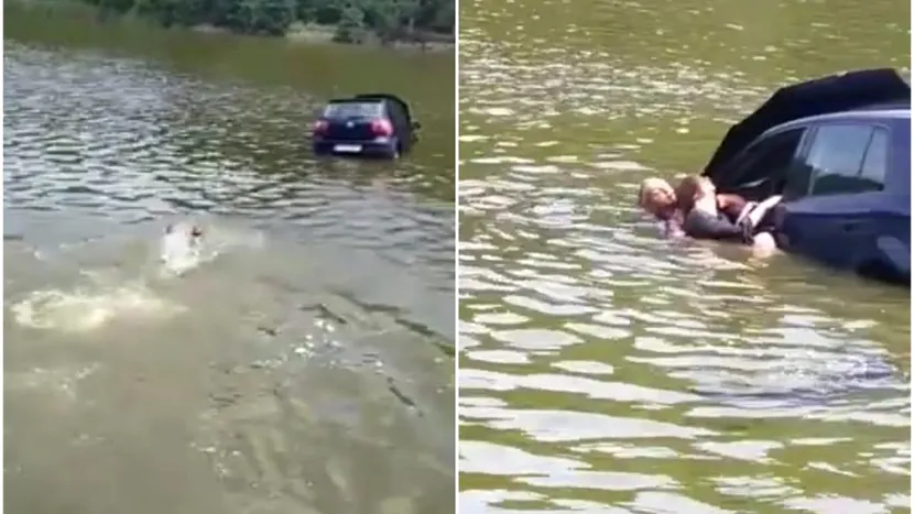 Ce s-a întâmplat cu polițistul care a salvat-o pe femeia căzută cu mașina în lac, la Iași! Imaginile au devenit virale
