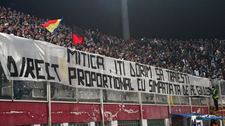 "Îți dorim să trăiești, direct proporțional cu simpatia ta de pe Giulești"** Ce sancțiune a primit Rapid pentru bannerul anti-Mitică