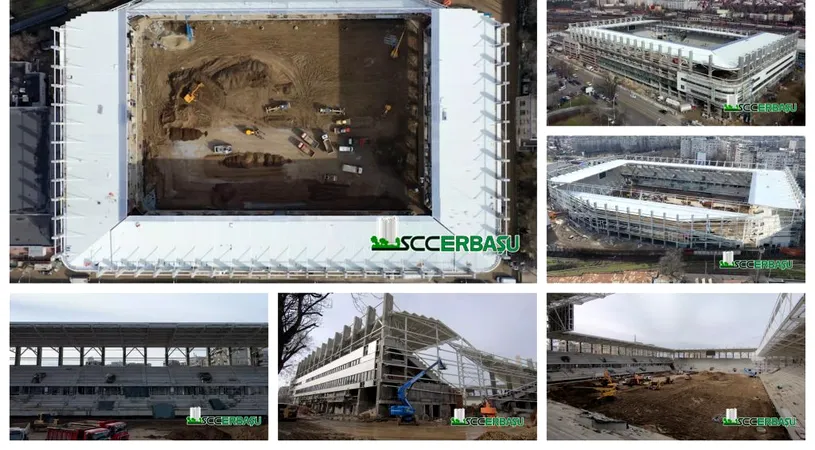 VIDEO | Imagini noi cu stadiul lucrărilor stadionului Giulești! ”Construcția se apropie de intrarea în faza finală”