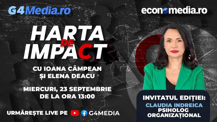 Harta de impact, LIVE de la ora 13.00: Lupta pentru oameni potriviți /  Claudia Indreica, psiholog organizațional, invitata emisiunii