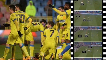 ANALIZĂ‚ FOTO | O gafă, două secunde, trei puncte pentru Steaua. Munteanu: "Grahovac mi-a strigat să o las". În loc să iasă, bosniacul a făcut mai întâi un pas în spate: "Riscam să sară mingea peste mine"