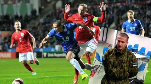 A servit patria. Fundașul dreapta al Estoniei a jucat cinci minute împotriva lui Rooney și apoi s-a întors în cazarmă. FOTO | Așa a plecat de la stadion
