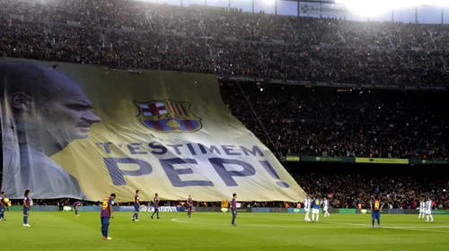 FOTO & VIDEO Pep Guardiola, ovaționat de fani la ultimul meci pe Camp Nou