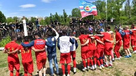 Steaua, prima echipă calificată la barajul decisiv de promovare în Liga 2! VIDEO | Modul în care jucătorii au sărbătorit alături de suporteri