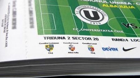 "U" Cluj a pus în vânzare bilete pentru partida cu Victoria Brănești din Cupa României