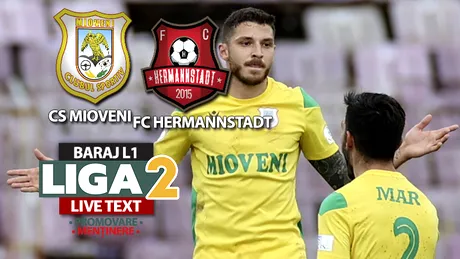 CS Mioveni și FC Hermannstadt termină la egalitate manșa tur a barajului de promovare/menținere în Liga 1. Diferența de un eșalon nu s-a văzut deloc între cele două echipe