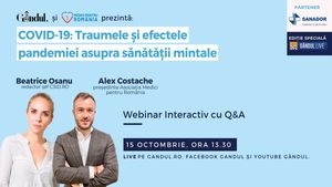 Află care sunt efectele statului în casă asupra psihicului și cum controlăm anxietatea pe timp de pandemie! Astăzi de la 13.30 în webinarul LIVE - Traumele și efectele pandemiei asupra sănătății mintale!