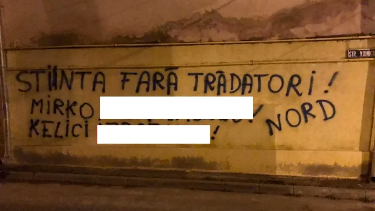 Pigliacelli și Kelic, distruși de propriii suporteri! Mesaje jignitoare pe gardurile din Craiova: „Știința fără trădători” FOTO